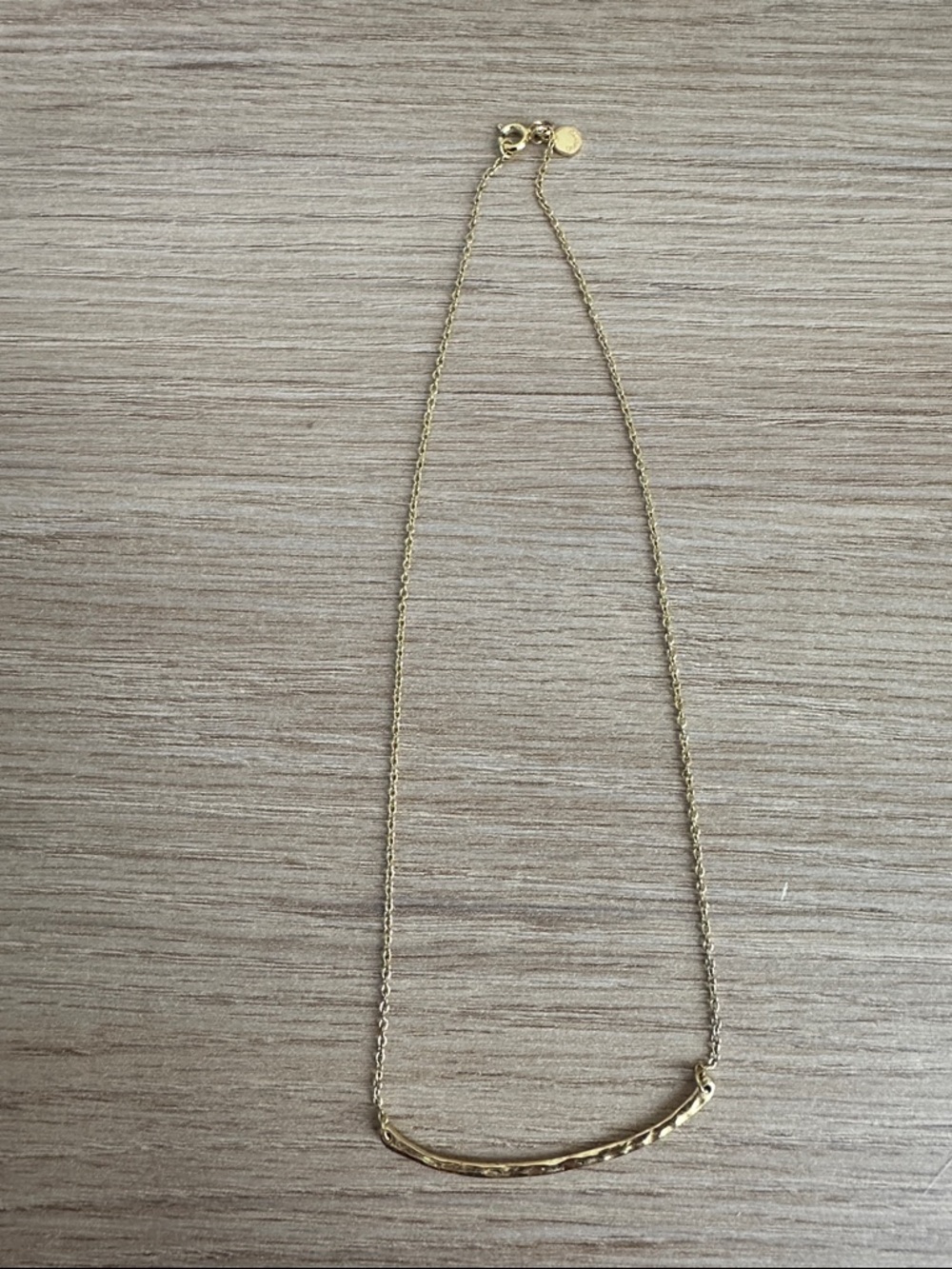 Delicate Gold Curved Bar Necklace - Women Jewelry